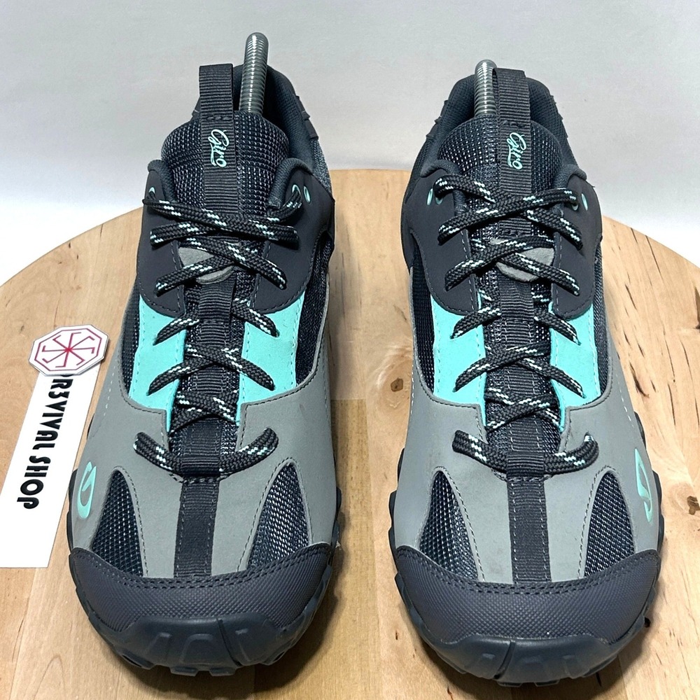 Giro Petra MTB Mountain Bike Womens Gray Teal Cycling Shoes - Size 9.75 & 42 EUR - Picture 2 of 12
